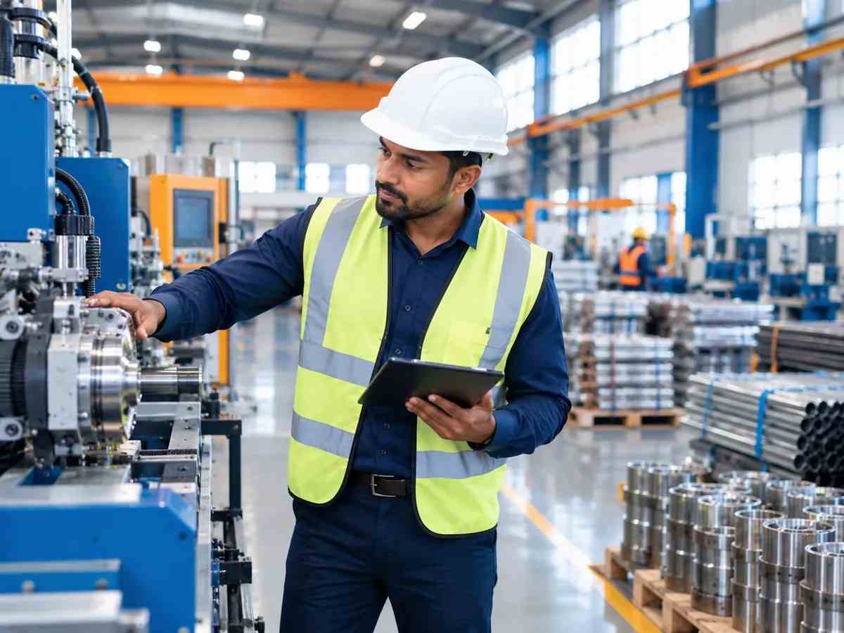 Factory floor with manufacturing machinery